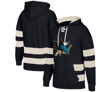 San Jose Sharks Black Men's Customized All Stitched Hooded Sweatshirt
