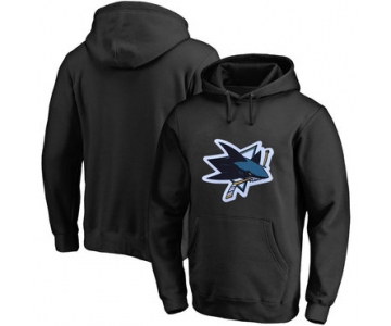 San Jose Sharks Black Men's Customized All Stitched Pullover Hoodie
