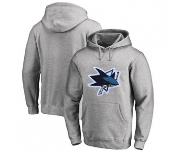 San Jose Sharks Gray Men's Customized All Stitched Pullover Hoodie