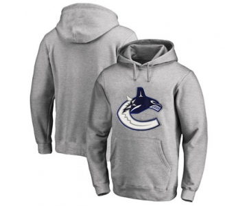 Vancouver Canucks Gray Men's Customized All Stitched Pullover Hoodie