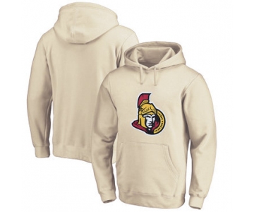 Ottawa Senators Cream Men's Customized All Stitched Pullover Hoodie