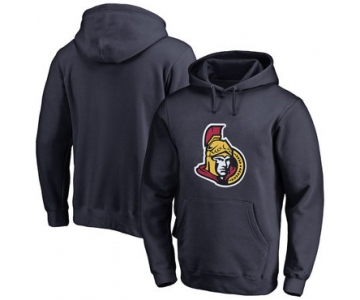 Ottawa Senators Navy Men's Customized All Stitched Pullover Hoodie
