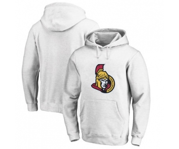 Ottawa Senators White Men's Customized All Stitched Pullover Hoodie