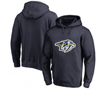 Nashville Predators Navy Men's Customized All Stitched Pullover Hoodie
