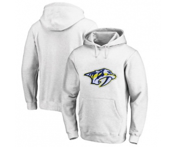 Nashville Predators White Men's Customized All Stitched Pullover Hoodie