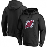 New Jersey Devils Black Men's Customized All Stitched Pullover Hoodie