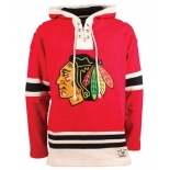 Blackhawks Red Men's Customized Hooded Sweatshirt