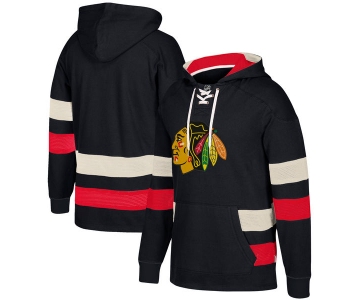 Chicago Blackhawks Black Men's Customized All Stitched Hooded Sweatshirt