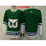 Men's Hartford Whalers Custom Green Adidas Jersey