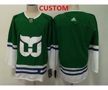 Men's Hartford Whalers Custom Green Adidas Jersey
