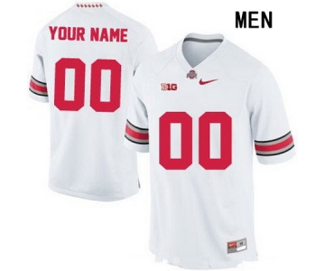 Men's Ohio State Buckeyes Custom College Football Nike Limited Jersey - 2015 White