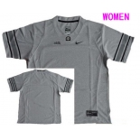 Women's Ohio State Buckeyes Custom College Football Nike Limited Jersey - Heather Gridiron Gray II