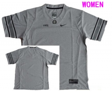 Women's Ohio State Buckeyes Custom College Football Nike Limited Jersey - Heather Gridiron Gray II