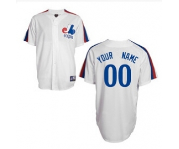 Men's Montreal Expos Customized 1982 White Mitchell & Ness Jersey