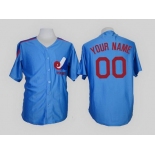 Men's Montreal Expos Customized Blue Mitchell & Ness Jersey