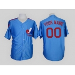 Montreal Expos Customized Blue White Mitchell & Ness Jersey