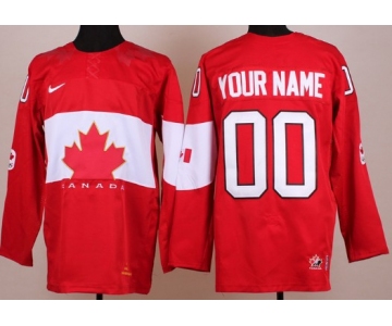 2014 Olympics Canada Mens Customized Red Jersey
