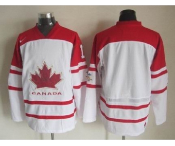 Men's 2010 Olympics Canada Custom White Jersey