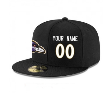 Baltimore Ravens Custom Snapback Cap NFL Player Black with White Number Stitched Hat