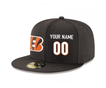Cincinnati Bengals Custom Snapback Cap NFL Player Black with White Number Stitched Hat