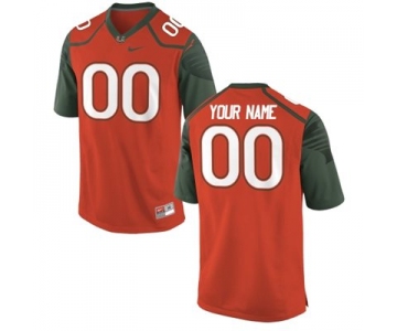 Mens Miami Hurricanes Custom Replica Football Jersey - 2015 Orange