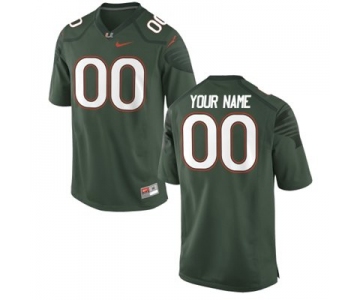 Mens Miami Hurricanes Nike Alternate Custom Game Jersey - 2015 Green