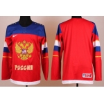 2014 Olympics Russia Mens Customized Red Jersey