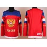 2014 Olympics Russia Mens Customized Red Jersey