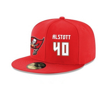 Tampa Bay Buccaneers #40 Mike Alstott Snapback Cap NFL Player Red with White Number Stitched Hat