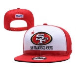 49ers Team Logo Red 2019 Draft Adjustable Hat YD