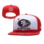 49ers Team Logo White Red 2019 Draft Adjustable Hat YD