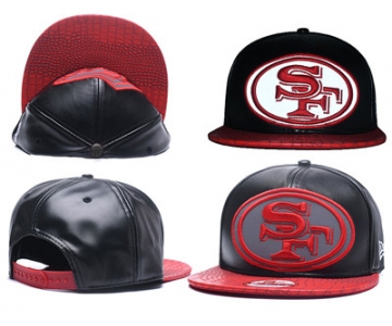 NFL San Francisco 49ers Fresh Logo Black Reflective Adjustable Hat A189