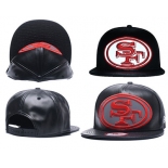 NFL San Francisco 49ers Team Logo Black Reflective Adjustable Hat A25