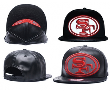 NFL San Francisco 49ers Team Logo Black Reflective Adjustable Hat A25
