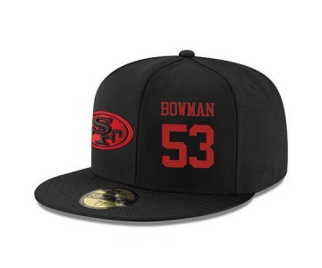 San Francisco 49ers #53 NaVorro Bowman Snapback Cap NFL Player Black with Red Number Stitched Hat