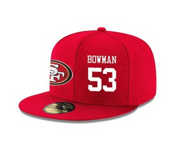 San Francisco 49ers #53 NaVorro Bowman Snapback Cap NFL Player Red with White Number Stitched Hat