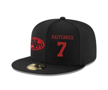 San Francisco 49ers #7 Colin Kaepernick Snapback Cap NFL Player Black with Red Number Stitched Hat