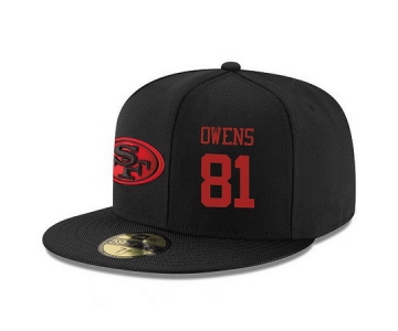 San Francisco 49ers #81 Terrell Owens Snapback Cap NFL Player Black with Red Number Stitched Hat