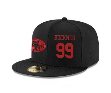 San Francisco 49ers #99 DeForest Buckner Snapback Cap NFL Player Black with Red Number Stitched Hat
