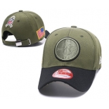 NFL Pittsburg Steelers Team Logo Olive Peaked Adjustable Hat 101