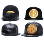 NFL Pittsburgh Steelers Team Logo Black Reflective Adjustable Hat