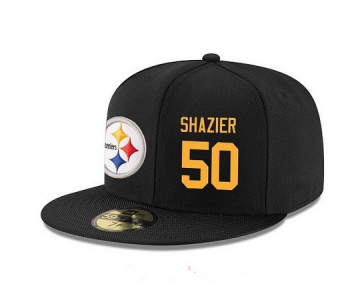 Pittsburgh Steelers #50 Ryan Shazier Snapback Cap NFL Player Black with Gold Number Stitched Hat