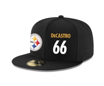 Pittsburgh Steelers #66 David DeCastro Snapback Cap NFL Player Black with White Number Stitched Hat