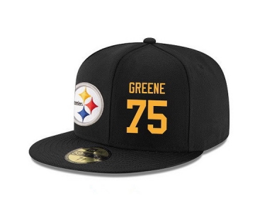 Pittsburgh Steelers #75 Joe Greene Snapback Cap NFL Player Black with Gold Number Stitched Hat