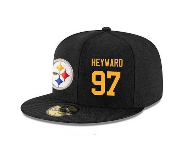 Pittsburgh Steelers #97 Cameron Heyward Snapback Cap NFL Player Black with Gold Number Stitched Hat