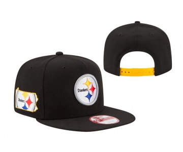 Steelers Team Logo Black Adjustable Hat LT