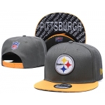 Steelers Team Logo Gray Yellow Adjustable Hat TX