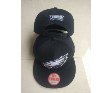 Eagles Team Logo Black Adjustable Hat LT