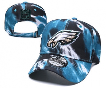 Eagles Team Logo Blue Black Peaked Adjustable Fashion Hat YD