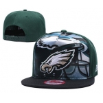 Eagles Team Logo Green Adjustable Leather Hat TX
